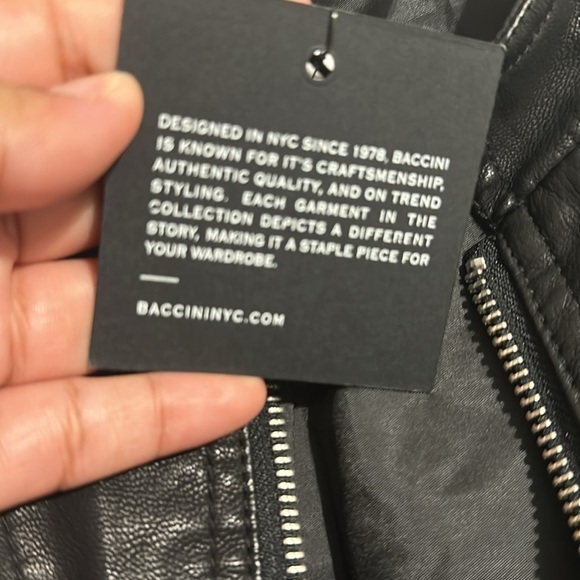 Baccini Black Faux Leather Moto Jacket - Size L, NWT, Chic & Versatile - Picture 7 of 10